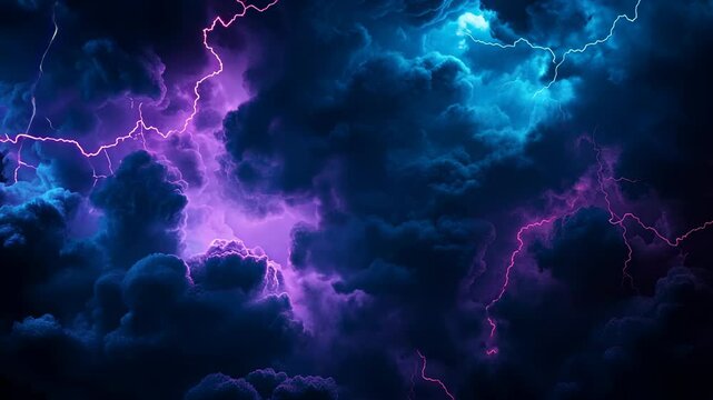 Purple and Blue Lightning Storm.