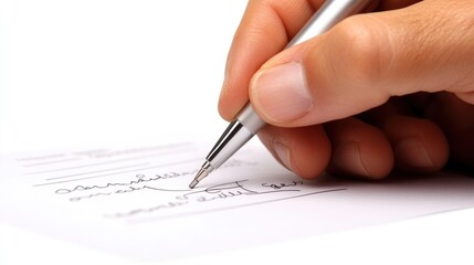 Hand Signing a Document with a Pen