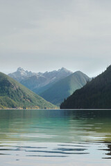 Chilliwack Lake located in the Chilliwack Lake Provincial Park during a fall season in Chilliwack, British Columbia, Canada