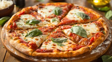 A delicious pizza topped with melted cheese and a colorful mix of fresh vegetables, including bell peppers, onions, and olives. The perfect balance of savory cheese and vibrant, crunchy veggies.