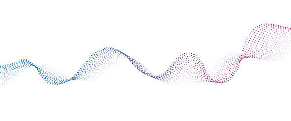 Flowing Dot Wave halftone gradient pattern on transparent background	
