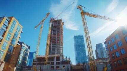 Urban Building Construction Project Using Beige