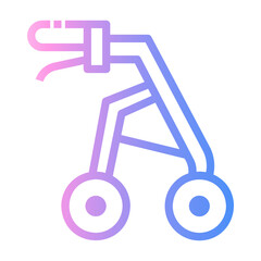 walker rollator Line Gradient Icon