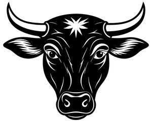 Vector image of an bull head on a white background