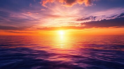 Fototapeta premium Serene Sunset Over Calm Ocean Waters