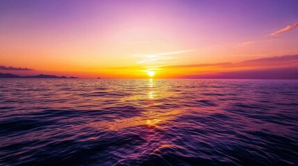 Fototapeta premium Serene Sunset Over Ocean Waves at Dusk