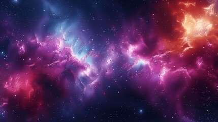 Nebula and Stars in Deep Space - Cinematic Galaxy Illustration