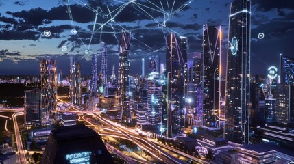 Naklejka premium Future Tech Metropolis