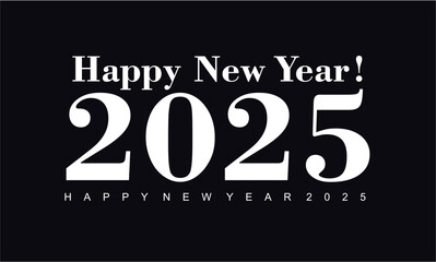 Happy New Year 2025 
Typography Logo Design