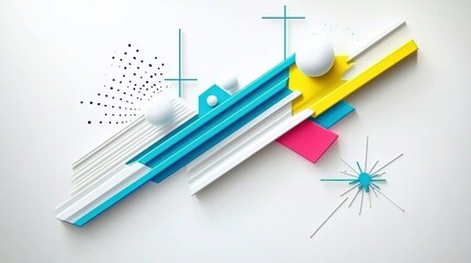 Vibrant Geometric Abstraction   Striking Minimalist Contemporary Art Composition