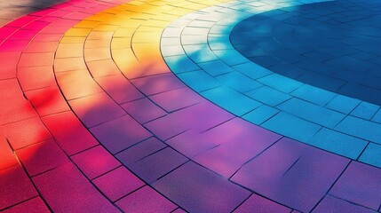 Colorful Curved Pavement with Gradient Design