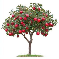 Obraz premium Isolated Big Apple Tree on White, Ideal for Eco Designs