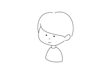線画イラスト　男の子　ヘアスタイル