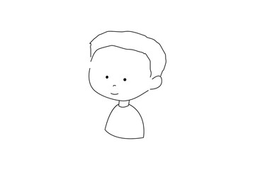 線画イラスト　男の子　ヘアスタイル　ショート