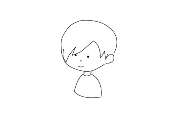 線画イラスト　男の子　ヘアスタイル　