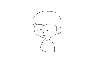 線画イラスト　男の子　ヘアスタイル