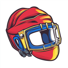 Cartoon-style hockey helmet