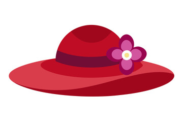 antique ladies' hat with flowers isolated on a white background