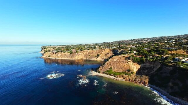 Stunning Drone Footage of Aerial in Lunada Bay and Cliffs in Palos Verdes, California