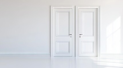 Sleek Modern Double Doors in Minimalist Interior