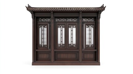 Beautifully Crafted Brown Wooden Window Design