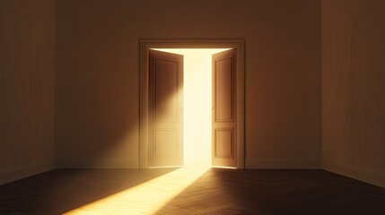 Fototapeta premium Illuminated Doorway in a Minimalist Room