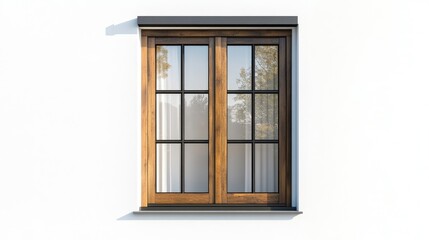 Fototapeta premium Elegant Brown Window Mockup for Stylish Interiors