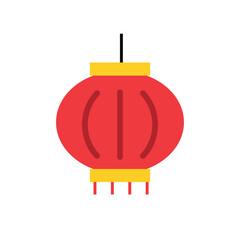 Red Chinese lantern, a traditional symbol of prosperity, ready to be used for design decoration on an isolated background. Vector illustration.