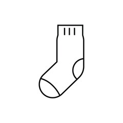 Sock line icon isolated on white background. Vector illustration.