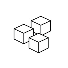 Sugar cubes line icon isolated on white background. Vector illustration.