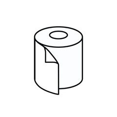 Toilet paper roll icon isolated on white background. Vector illustration.