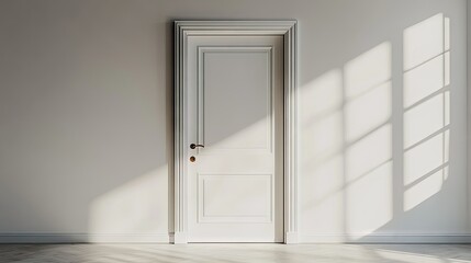 Fototapeta premium Contemporary White Door in Minimalist Room