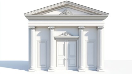 Obraz premium Traditional White Architecture in 3D Render