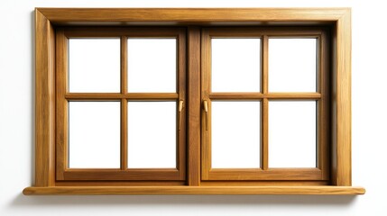 Obraz premium Detailed Mockup of a Brown Double Pane Window