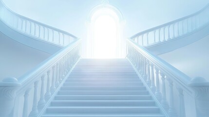 Fototapeta premium Ethereal Staircase with Dramatic Perspective and Light