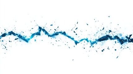 Fototapeta premium Abstract blue splash shapes with white isolated background.