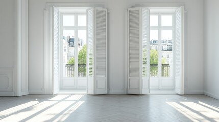 Fototapeta premium Stylish Open Space with Light and Elegant Windows