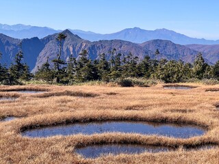 晩秋の苗場の池塘
