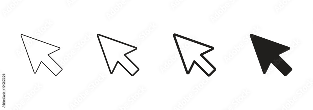 Poster cursor icon vector. cursor arrow click icon set