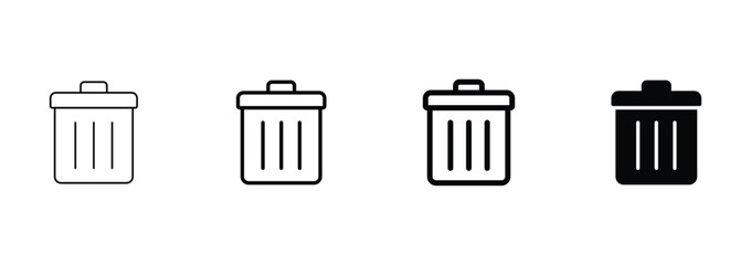 trash can icon set. Delete icon vector