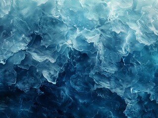 Obraz premium Aerial view of frozen ice formations creating stunning textures in a cold environment. Generative AI