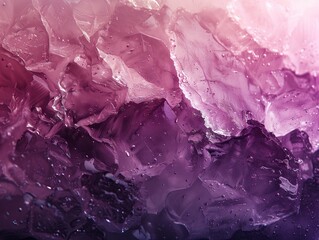 Fototapeta premium Colorful ice close-up with shades of purple and pink under soft lighting. Generative AI