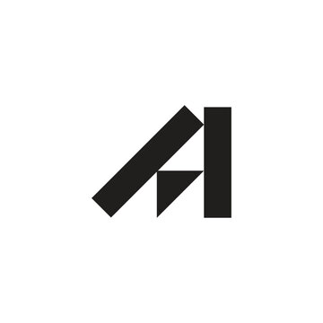 Logo letter A block falling unique design with blank background