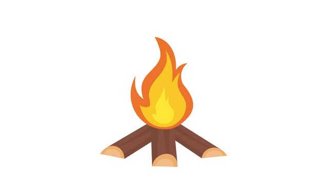 cartoon campfire, firewood, alpha channel setting background