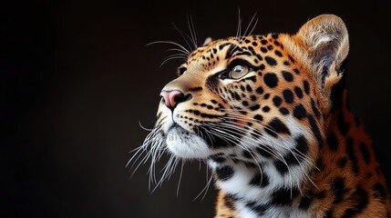 Obraz premium Close-up of a leopard looking into the distance