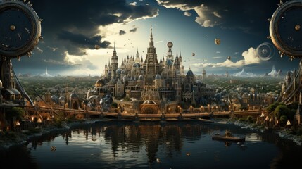 Fototapeta premium A City of Dreams - A Masterpiece of Digital Art