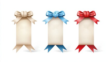 Illustrations Of Decorative Certificates With Colorful Ribbons Designed For Awarding Achievements Or Recognition