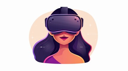Young woman immerses herself in VR, exploring new worlds with futuristic augmented reality eyeglasses for a thrilling experience.
