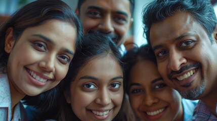 Fototapeta premium Portrait of Indians working lively in office.