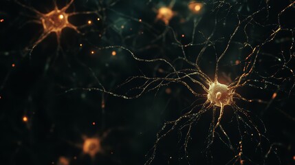 Nerve cells, neuron cell, sending electrical signals in the brain for neural activities. Neuroscience